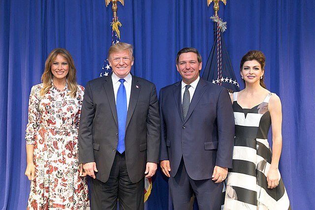 Trump and DeSantis with wives